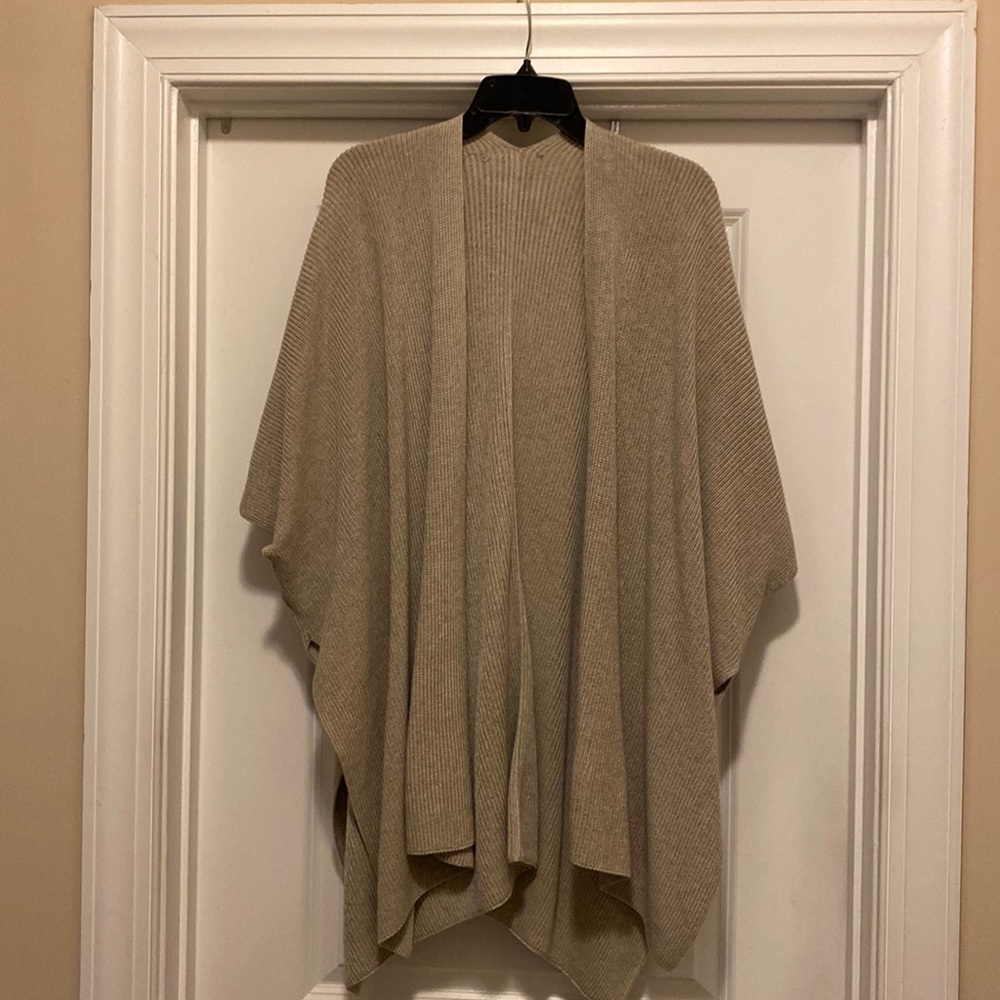 Taupe sweater kimono/cape